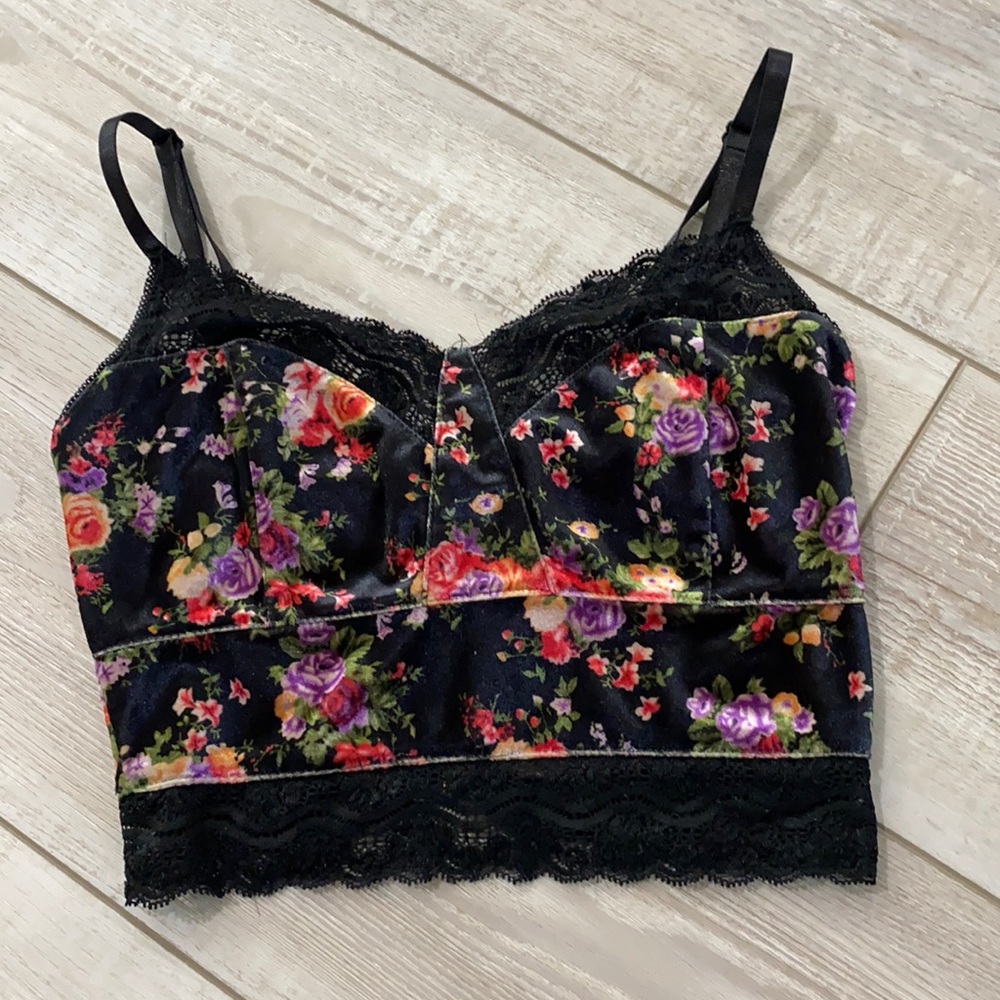 Floral print crop top/ bralette